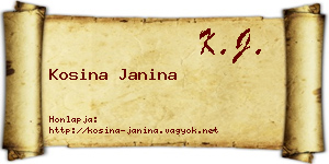 Kosina Janina névjegykártya